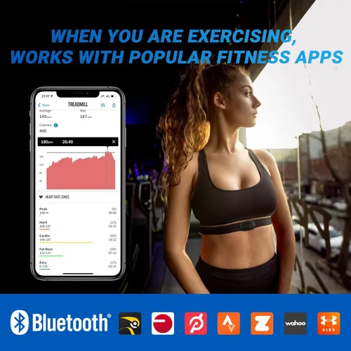 Miniatura 2 de moofit HR8 Heart Rate Monitor Chest Strap, Low Energy Real-Time Heart Rate Data Bluetooth 5.0/ANT+, Longer Communication Range, IP67 Waterproof