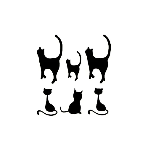 Miniatura 7 de Juego de 2 calcomanías de tatuaje temporal pequeñas, diseño de pareja de tótem de cola de gato negro, diseño de pareja para mano, cuello, cara, K-222
