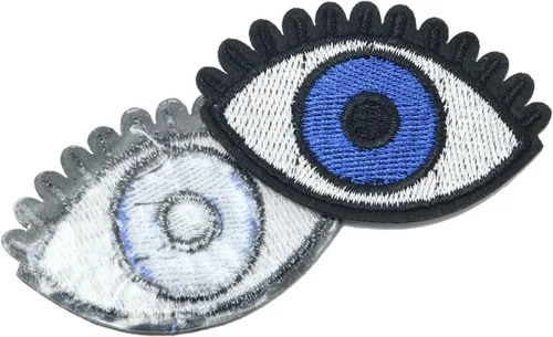 Miniatura 3 de Parche bordado de ojo azul FMHXG 10 piezas de ojos azules para coser en parches bordados, insignia para ropa, accesorios de ropa, parche