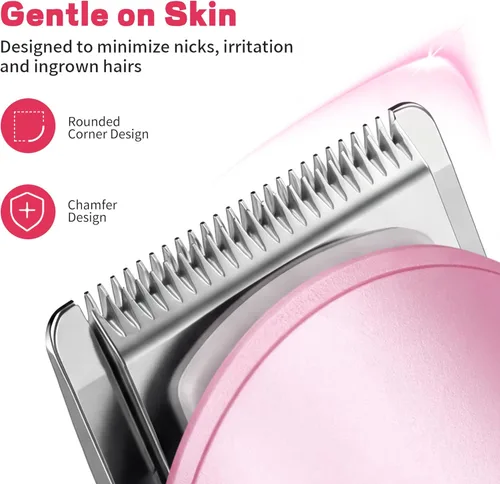 Miniatura 2 de PRITECH Recortadora de cabello para mujer, recortadora de bikini recargable para mujer, cabello púbico, uso húmedo y seco, afeitadora eléctrica sin