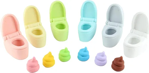Miniatura 3 de Iwako Borrador de lápices de regalo para niños, regalo de Navidad para el regreso a clases, fabricado en Japón (Poop Eraser 6 piezas), multicolor