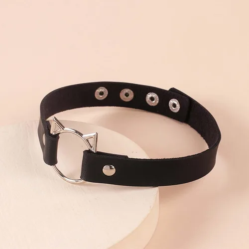 Miniatura 5 de TIDOO Gargantilla negra gótica, collar de cuero lindo, gargantilla de corazón sexy, gargantilla punk con púas para mujer