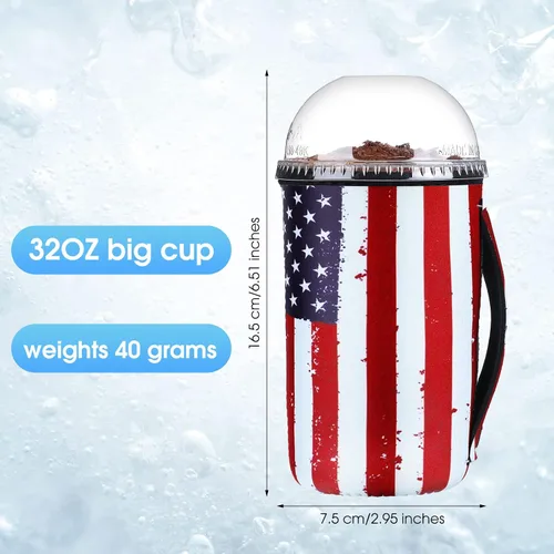 Miniatura 4 de Boao 12 Piezas Fundas Reutilizables para Vasos Helados Aislante de Neopreno Portavasos para Bebidas para Vaso Térmico Bebidas Frías y Calientes