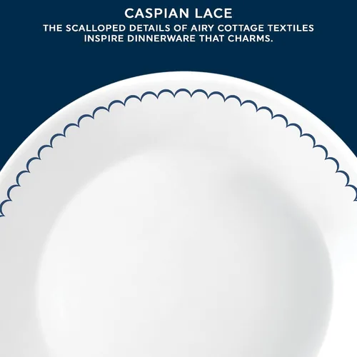 Miniatura 4 de Corelle Juego de 6 platos redondos de 21.6 cm para almuerzo, vidrio de triple capa Vitrelle, platos redondos ligeros, platos para ensalada