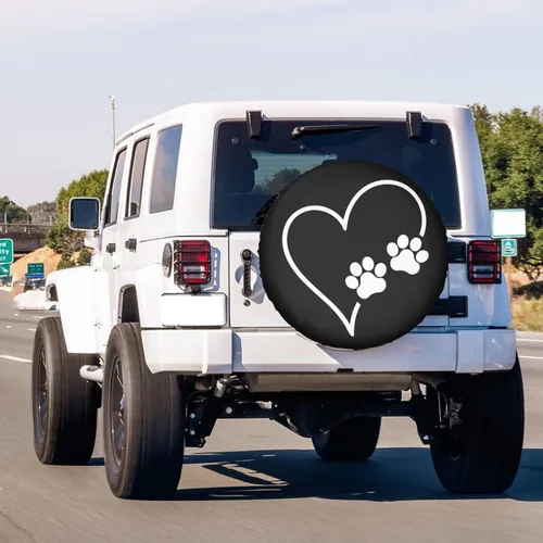 Miniatura 3 de Paws - Cubierta de neumático de repuesto para perro, gato, corazón, a prueba de polvo, para remolque, RV, SUV y muchos vehículos, 16 pulgadas