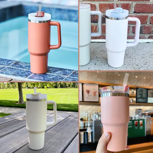 Miniatura 2 de Pajitas de repuesto para vasos Stanley de 40 onzas y 30 onzas, paquete de 6 popotes reutilizables con cepillo de limpieza, 12 pulgadas de largo