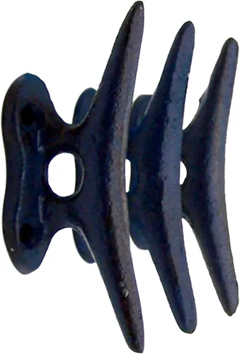 Miniatura 4 de Wowser Ganchos de pared de hierro fundido azul náutico, 3.5 pulgadas, juego de 3