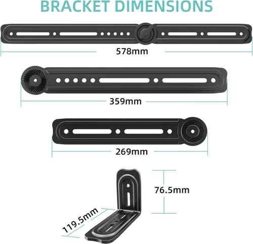 Miniatura 9 de HCMOUNTING Soporte para barra de sonido, montaje de barra de sonido debajo de la TV o encima de la TV se adapta a la mayoría de las barras de sonido