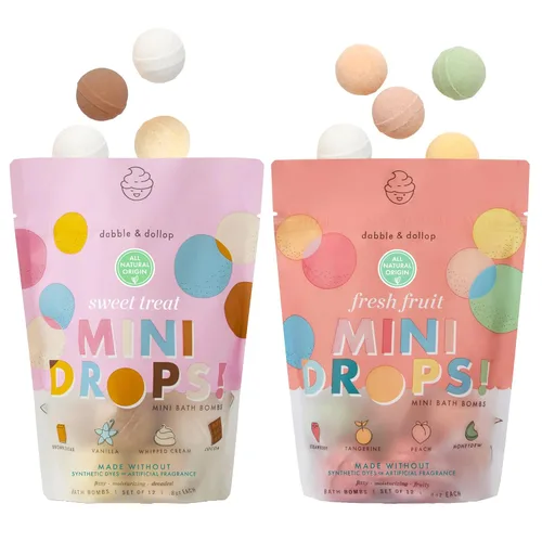 Miniatura 14 de Dabble & Dollop Mini bombas de baño, aromas de fruta fresca, origen natural, aromas mezclables, ingredientes limpios, sin tintes sintéticos, bombas