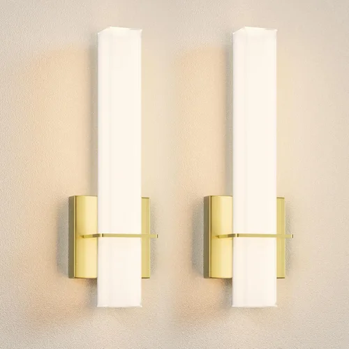 Miniatura 10 de Apliques de pared LED modernos de 15.7 pulgadas, lámparas de pared para tocador de baño de 18W 3000K 1200 lúmenes con pantalla de acrílico blanco
