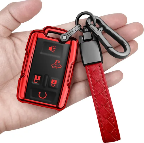 Miniatura 7 de Funda para llavero Chevrolet con llavero de protección completa suave compatible con Colorado Silverado Suburban Tahoe GMC Canyon Sierra 1500 2500