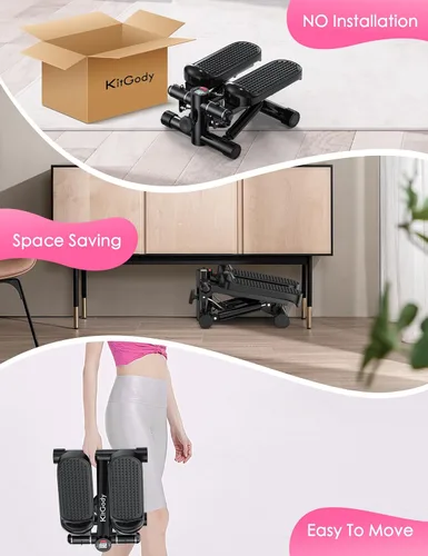 Miniatura 5 de Steppers for Exercise at Home, KitGody Mini Stepper with Resistance Bands, Portable Stair Stepper for Home 330LBS Capacity, Adjustable Height