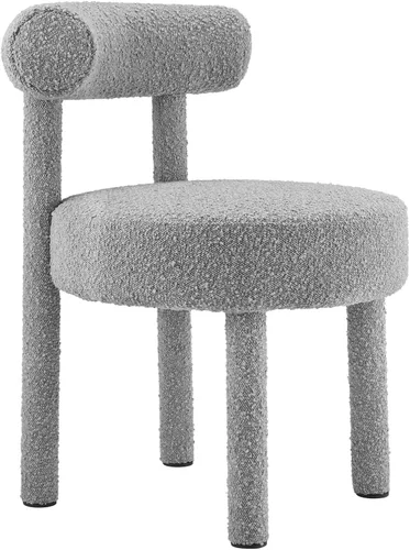 Miniatura 10 de Modway EEI-6387-IVO Toulouse Boucle Silla de comedor de tela, color marfil