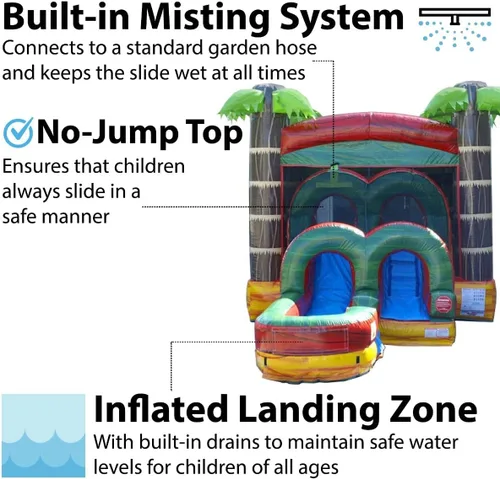 Miniatura 4 de TentandTable Tobogán acuático inflable para niños pequeños y niños, castillo animoso de grado comercial para adultos, casa de salto, incluye Mármol