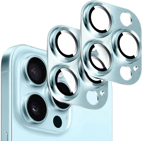 Miniatura 18 de Kucheed 2 protectores de lente de cámara para iPhone 11, aluminio de metal de una pieza con textura 3D, decoración diseñada para decoración