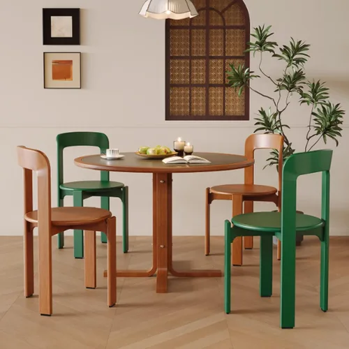 Miniatura 2 de Silla de comedor moderna y versátil, sillas de cocina con marco de madera apilable, silla lateral sin brazos, taburete para el hogar para habitación