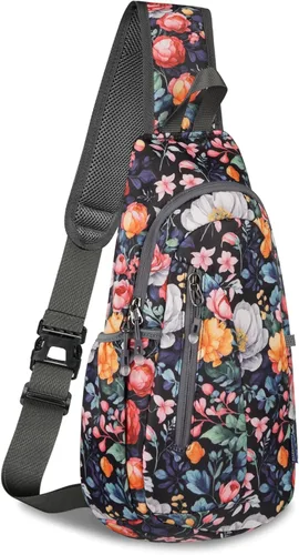 Miniatura 25 de TITECOUGO Bolso bandolera pequeño, mochila cruzada ligera para hombres y mujeres, bolsa de hombro para deportes y exteriores Azul marino/azul