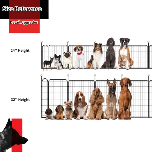 Miniatura 5 de Jaulas Portátiles para Perros y Corralito, Jaula de Metal de 32 Pulgadas para Perros Pequeños/Medianos, para Interior/Exterior, Correas