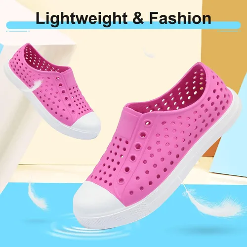 Miniatura 5 de QLZ Zapatos de agua para niños y niñas, sandalias de jardín, zapatos de goma, zapatos de playa, antideslizantes, ligeros, transpirables, de secado