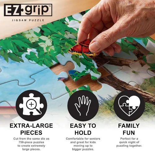Miniatura 3 de MasterPieces - Rompecabezas de 300 piezas, formas grandes de agarre EZ, cruce de cabina, diversión para adultos, personas mayores, familia, niños