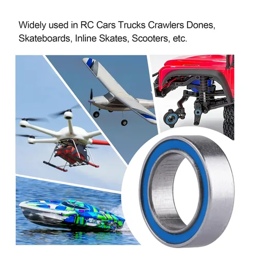 Miniatura 3 de Rodamientos de bolas RC sellados de goma azul 0.315x0.472x0.138 in compatible con Traxxas 1/16 E-Revo VXL Slash 4WD Summit Reemplazo Parte 7020, 10