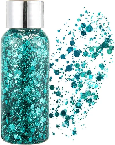 Miniatura 19 de Brillantina gruesa líquida con lentejuelas de sirena, para sombra de ojos, gel corporal, festival, cosmético para cara, uñas, maquillaje, de larga