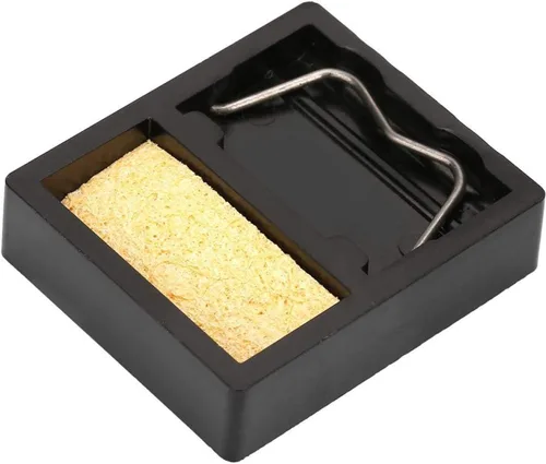 HWY-001 Mini soporte de hierro eléctrico con esponja limpiador de punta 1,112.0 °F alta temperatura para soldar, ensamblar y manualidades