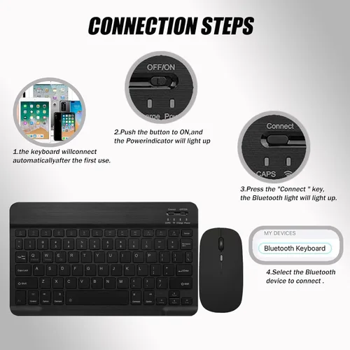 Miniatura 3 de Funda de teclado para Samsung Galaxy Tab S10 Lite / S10 FE / S9 FE / S9 10.9-11 pulgadas - Ratón y teclado desmontable, funda protectora delgada