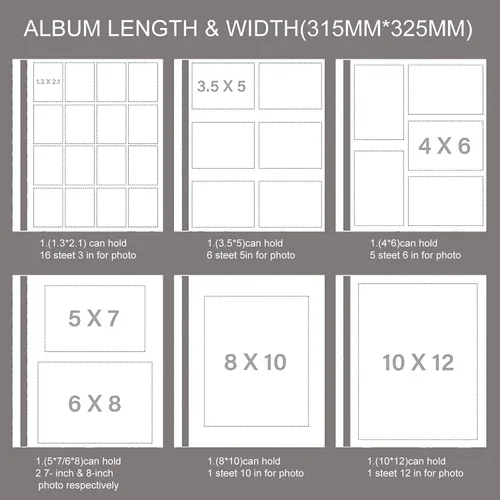 Miniatura 6 de Álbum de Fotos Zoview Art Puede Contener Fotos de 3X5 4X6 5X7 6X8 8X10, Álbumes de Recortes DIY Magnéticos Autoadhesivos (Negro, Grande)