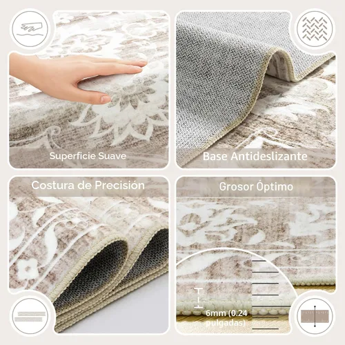 Miniatura 5 de Soalmost Alfombras de Área de 8 x 10 pies para Sala de Estar, Alfombras Resistentes a las Manchas y Lavables para Comedor, Cocina, Alfombra de Área