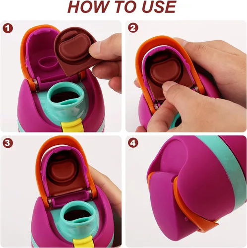 Miniatura 3 de 4 tapones de repuesto para botella, junta de botella de silicona, accesorios para Owala FreeSip de 24 onzas y 32 onzas, piezas de tapa superior