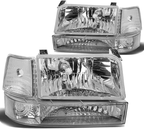 Miniatura 7 de DNA Motoring HL-OH-F15092-6P-BK-AM - Faros delanteros de repuesto para Bronco 92-96 F150 F250 F350, color negro, faros ámbar