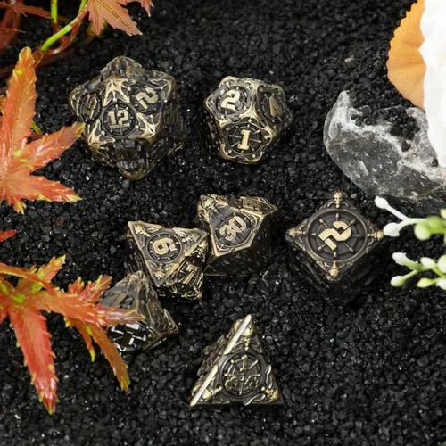 Miniatura 9 de Surpass DND - Juego de dados de metal para juegos de rol, dados poliédricos, Calabozos y Dragones, regalos de Pathfinder, dados de d&d, juego de 7