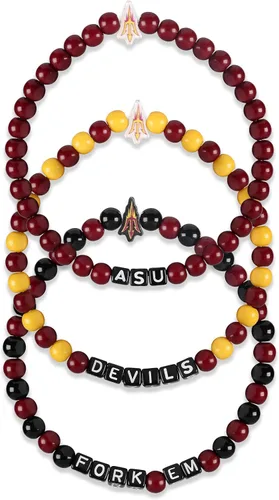 Miniatura 104 de FOCO NCAA unisex-adulto Paquete de 3 Pulseras de la Amistad con Cuentas con Logotipo de Equipo Universitario de la NCAA Oficialmente Licenciadas