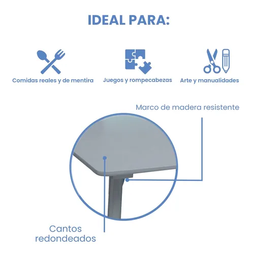 Miniatura 4 de Delta Children Conjunto de mesa y sillas para niños (4 sillas incluidas), gris/azul