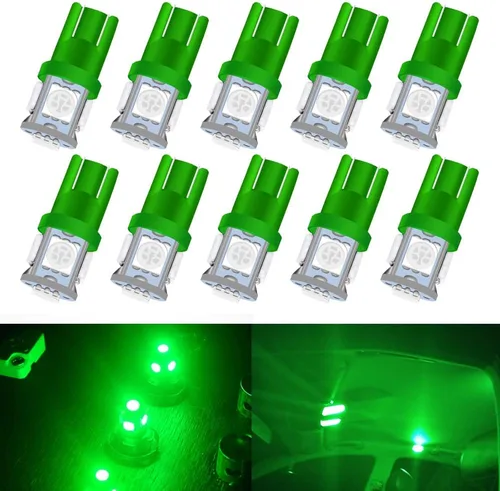 Miniatura 15 de Paquete de 25 bombillas LED 194, bombillas LED T10 súper brillantes, bombillas 2825 5050 Chipset 5-SMD, W5W 168 bombillas LED de repuesto para Rojo