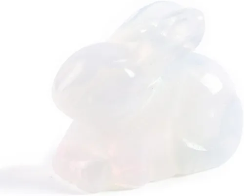 Miniatura 10 de YGLINE Figura de conejo de cristal de piedra preciosa animal talla (obsidiana)