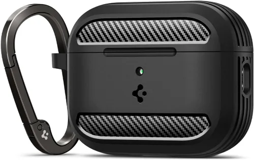 Miniatura 8 de Spigen Rugged Armor - Funda diseñada para AirPods Pro de 2ª generación 2022/2023 (cable USB-C/Lightning) con mosquetón, color negro mate