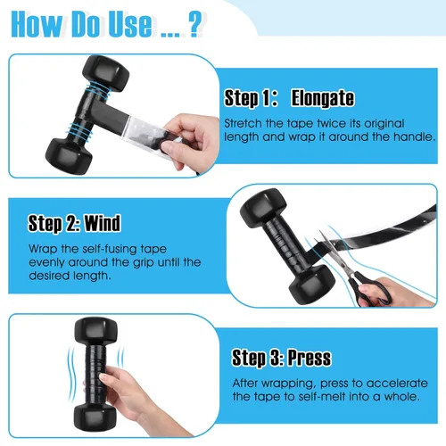 Miniatura 6 de Cinta de silicona Fusion Grip de 1 pulgada x 19.5 pies, cinta de rescate autofusible negra, cinta adhesiva de goma para reparación de tuberías