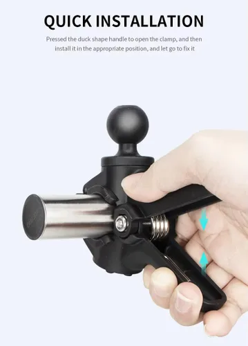 Miniatura 5 de Strg Soporte de teléfono con base de abrazadera para rieles de 0.85 a 1.55 pulgadas de diámetro, soporte de teléfono para manillar de motocicleta