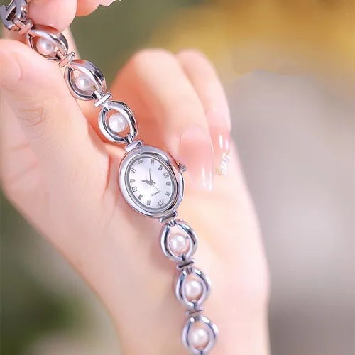 Miniatura 3 de ADSBIAOYE Elegante reloj de vestir de mujer perla reloj de moda oval dial regalo reloj impermeable para mujer