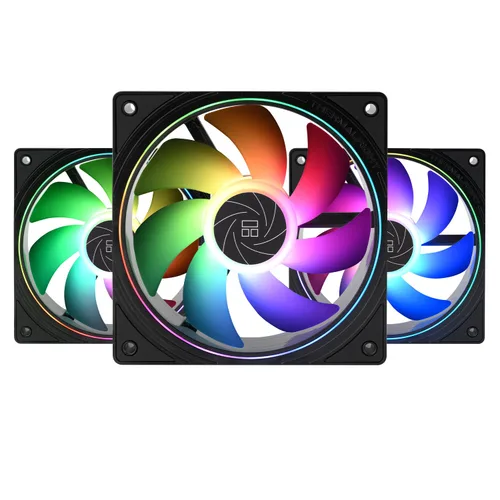 Thermalright TL-S12-S X3 - Ventilador de CPU PWM, efecto de luz de apertura fina, conector PWM de 4 pines con efectos de luz ARGB, ventilador de