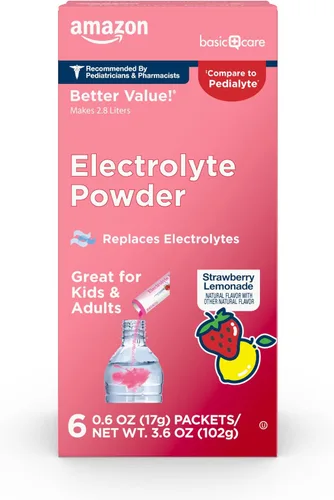 Miniatura 8 de Amazon Basic Care Paquetes de electrolitos en polvo para niños y adultos, sabor a cereza, 6 unidades (paquete de 1)