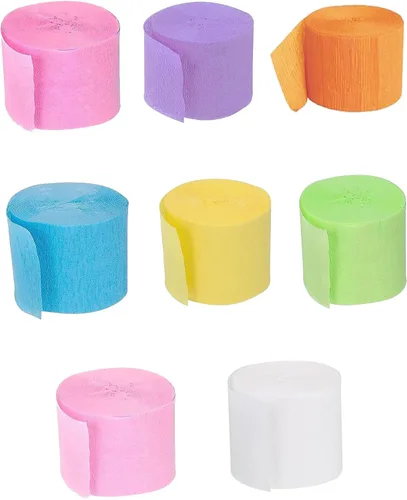 Miniatura 5 de YYaaloa Serpentinas de papel crepé, 6 rollos de 492 pies, gran valor, tamaño perfecto para fiestas, cumpleaños, ceremonias de boda y decoración