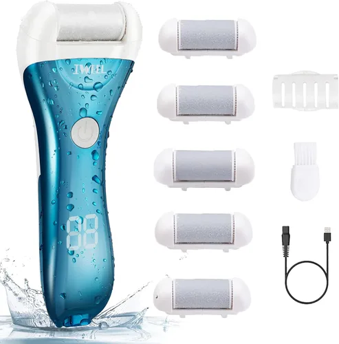Removedor eléctrico de callos de pies, kit de pedicura electrónico recargable, removedor de callos eléctrico para pies, limpiador de piel muerta,