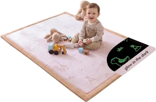 Miniatura 20 de Hakuna Matte - Alfombra de juego prémium para bebé de terciopelo coral ultrasuave con espuma viscoelástica, antideslizante, resistente al agua,