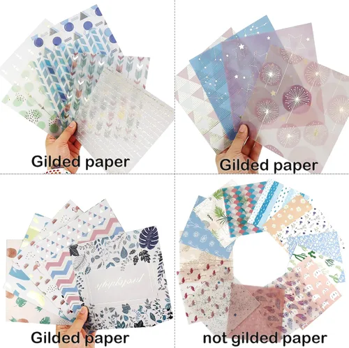 Miniatura 3 de Bloc de papel rosa para álbum de recortes, 30 unidades, papel de aluminio en relieve, póster de origami azul transparente de 6 x 6 pulgadas