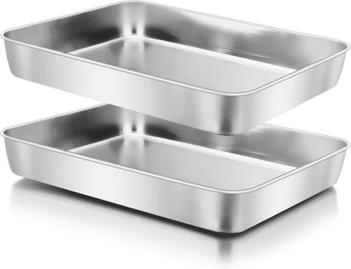 Miniatura 12 de Herogo Juego de 2 Moldes para Hornear Cuadrados de 8 x 8, Molde para Pastel Cuadrado Antiadherente para Horno, Juego de Utensilios para Hornear