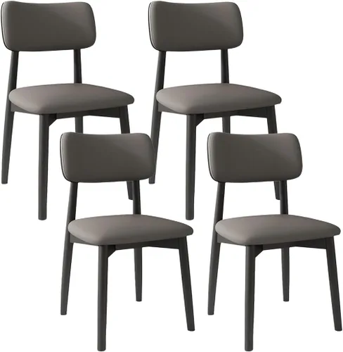 Miniatura 27 de YVYKFZD Solid Wood Dining Chairs, Kitchen Chairs Set with Curved Backrest, Leather Upholstered Dining Room Chair, Armless Living Room Chair, for
