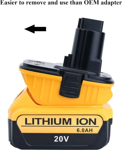 Miniatura 4 de Akkopower DCA1820 Adaptador de 18V a 20V de Reemplazo: Compatible con Herramientas Dewalt 18V XRP - Batería de 20V Max DCB201 DCB203 DCB204 DCB206 a